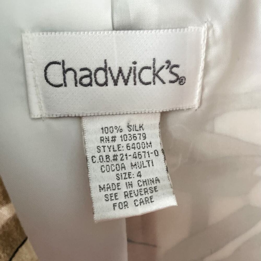 Chadwick's vintage 100% silk floral cropped blazer jacket pink tan size 4 - Picture 6 of 9